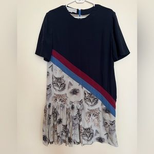 Stella McCartney silk mini asymmetrical cat dress